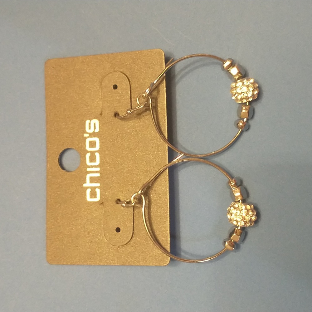 Chico's Hexie Silver Tone Earrings